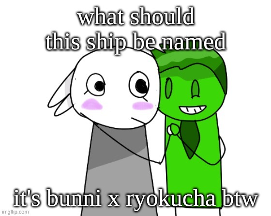 lmfao | what should this ship be named; it's bunni x ryokucha btw | image tagged in memes,funny,bunni x ryokucha,bunni,ryokucha,ship | made w/ Imgflip meme maker