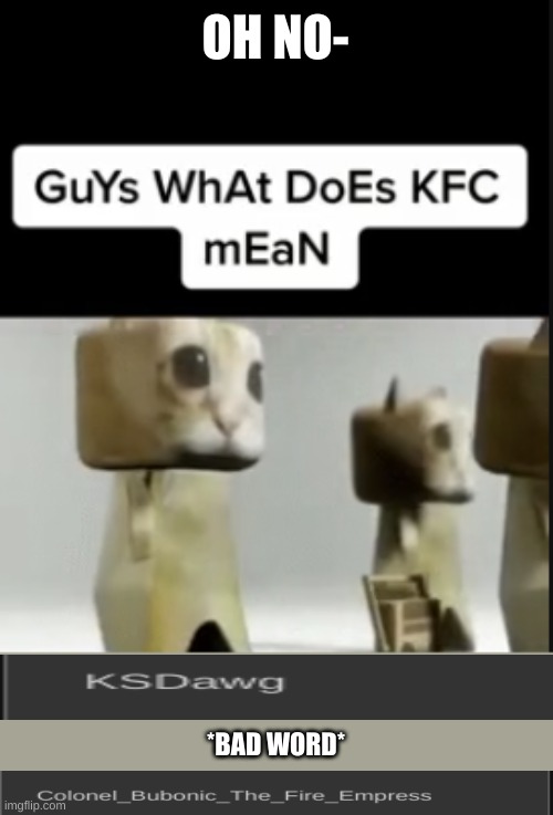 OH NO-; *BAD WORD* | made w/ Imgflip meme maker