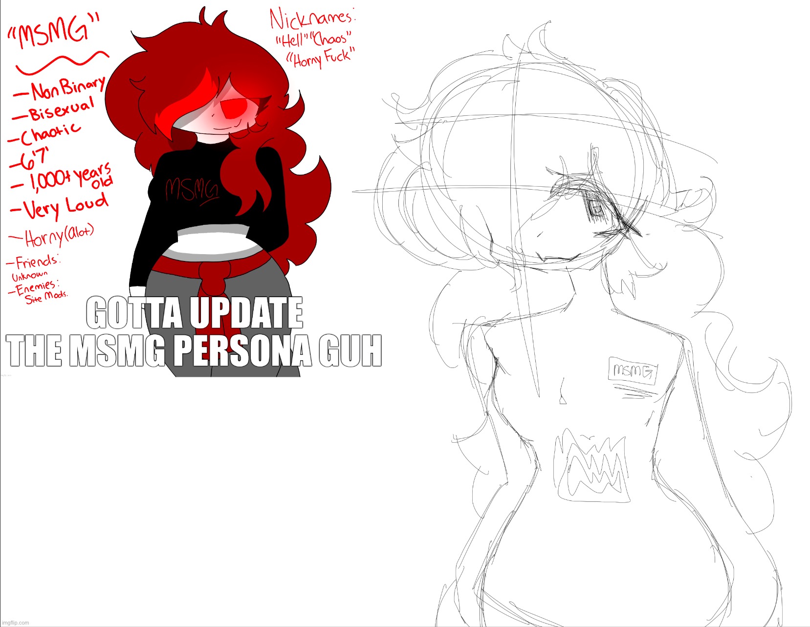 idk about their current concept- (the thing in the corner is by cloud and i’m remaking the msmg persona since i made it) | made w/ Imgflip meme maker