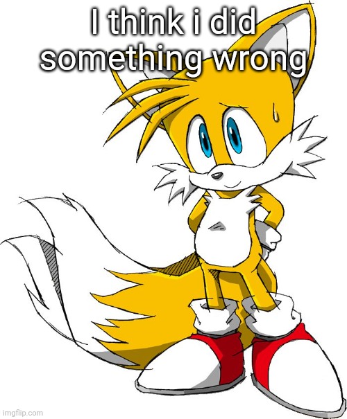 I think i did something wrong | image tagged in tails | made w/ Imgflip meme maker