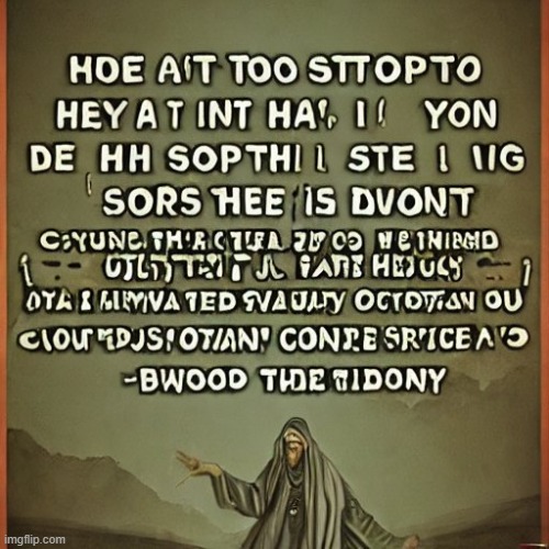 "Hoe ait too sttopto, hey at int hai il  yon de hh sopthi ste i iig sors hee is dvont." - Bwood Thdetidony | made w/ Imgflip meme maker