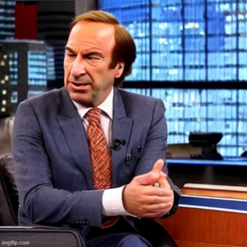 Bruh Saul Goodman be looking like an angry news anchor | made w/ Imgflip meme maker