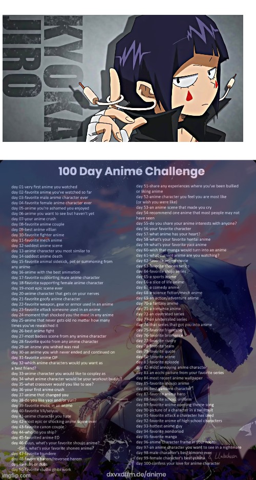 Day 4. I'm going to do Day 5, 6 and 7 today too due to my full planning | image tagged in anime | made w/ Imgflip meme maker