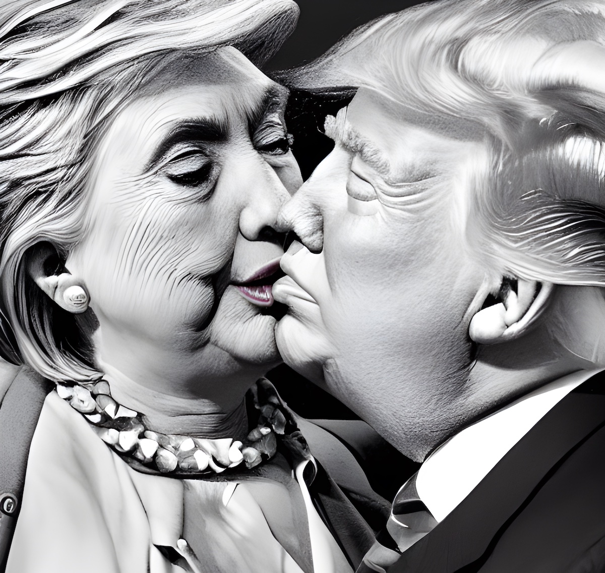 High Quality Donald Trump kissing Hillary Clinton Blank Meme Template