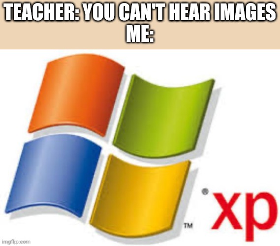 TEACHER: YOU CAN'T HEAR IMAGES
ME: | made w/ Imgflip meme maker