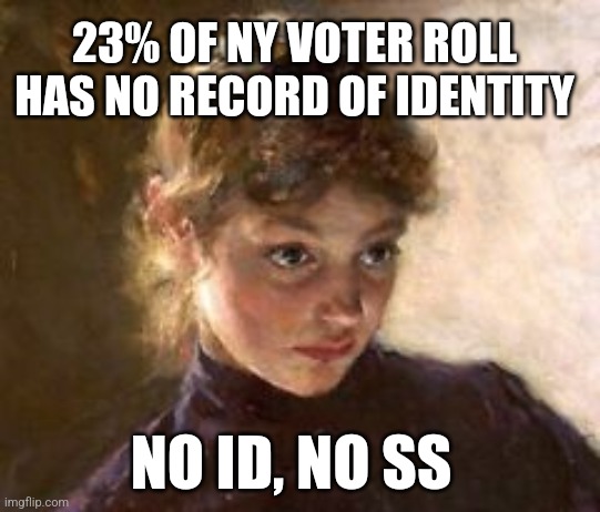 Really | 23% OF NY VOTER ROLL 
HAS NO RECORD OF IDENTITY; NO ID, NO SS | image tagged in really,funny memes | made w/ Imgflip meme maker
