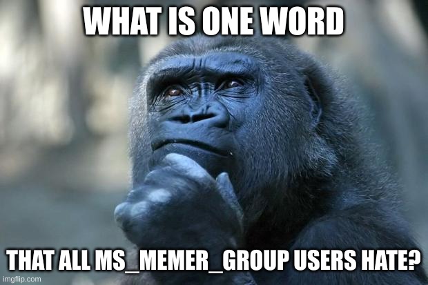 Don't actually say a word in the comments that will get you banned please. This is just out of curiosity | WHAT IS ONE WORD; THAT ALL MS_MEMER_GROUP USERS HATE? | image tagged in deep thoughts | made w/ Imgflip meme maker