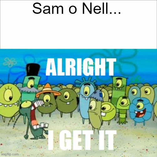 Sam o Nell... | image tagged in alright i get it | made w/ Imgflip meme maker