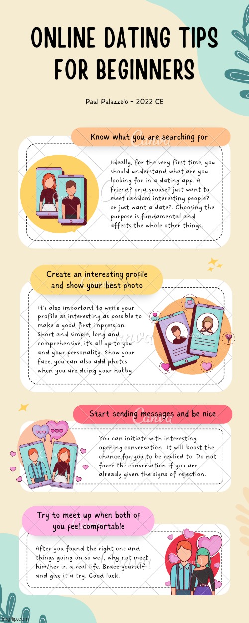 ONLINE DATING TIPS FOR BEGINNERS - 2022 CE | image tagged in simothefinlandized,online dating,tips and tricks,life hack,infographic | made w/ Imgflip meme maker