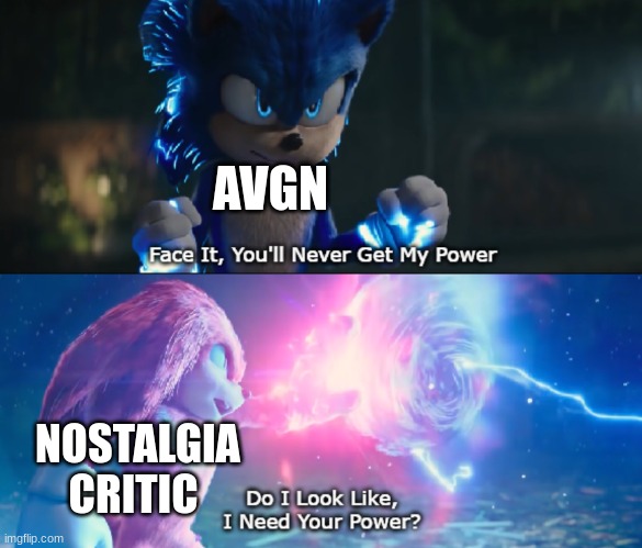 angry video game nerd vs nostalgia critic guy in a nutshell | AVGN; NOSTALGIA CRITIC | image tagged in do i look like i need your power meme,in a nutshell,nostalgia critic,angry video game nerd,youtubers,memes | made w/ Imgflip meme maker