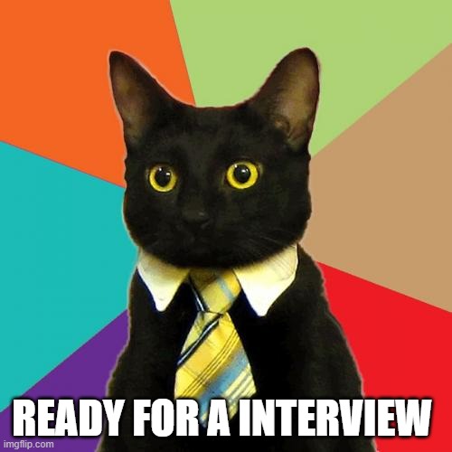 cat | READY FOR A INTERVIEW | image tagged in memes,business cat | made w/ Imgflip meme maker