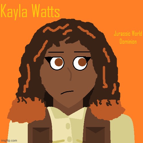 I drew this portrait of Kayla Watts on Microsoft Paint | image tagged in jurassic world dominion,portrait,fanart,art,drawing | made w/ Imgflip meme maker