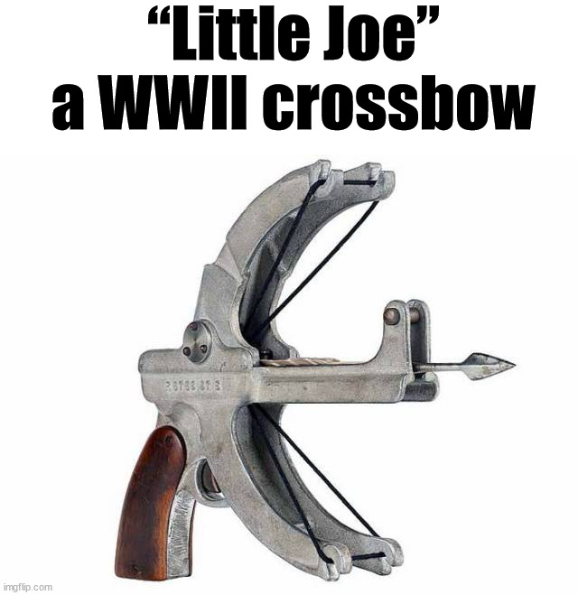“Little Joe” a WWII crossbow | image tagged in weapons | made w/ Imgflip meme maker