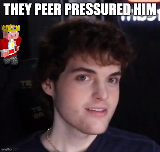 Technoblade rn | THEY PEER PRESSURED HIM | image tagged in dream face reveal | made w/ Imgflip meme maker