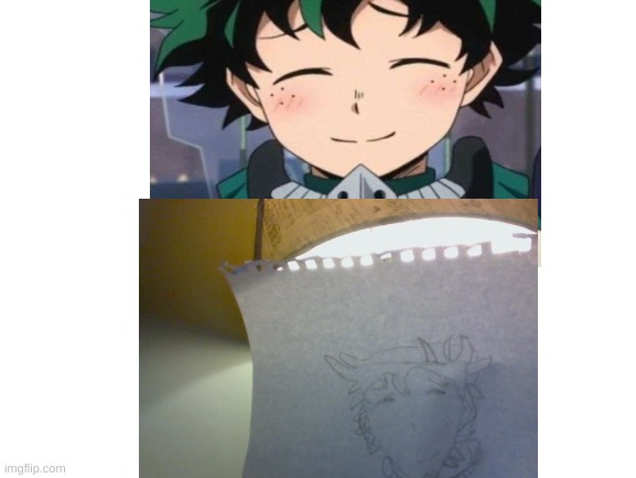 does it look good it was my first time drawing izuku | image tagged in drawing | made w/ Imgflip meme maker