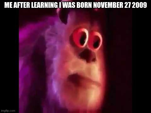 search it up | ME AFTER LEARNING I WAS BORN NOVEMBER 27 2009 | image tagged in sully groan | made w/ Imgflip meme maker