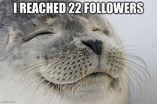 Satisfied Seal | I REACHED 22 FOLLOWERS | image tagged in memes,satisfied seal | made w/ Imgflip meme maker