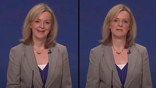 High Quality Prime Minister Liz Truss Happy and Sad Blank Meme Template