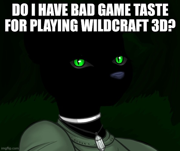 My new panther fursona | DO I HAVE BAD GAME TASTE FOR PLAYING WILDCRAFT 3D? | image tagged in my new panther fursona | made w/ Imgflip meme maker
