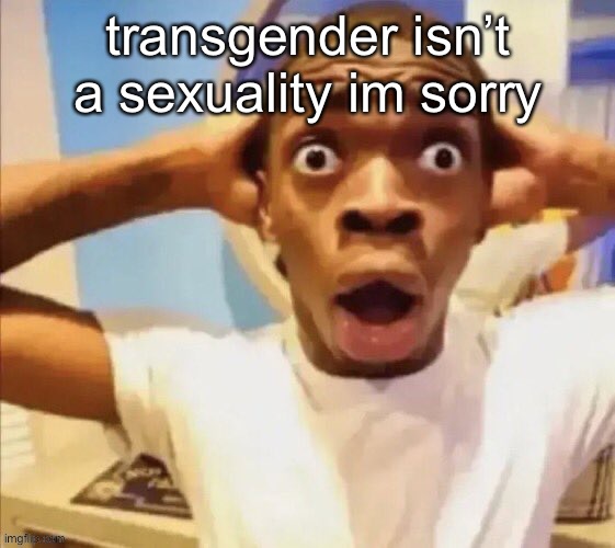 LMAOAOAOOA | transgender isn’t a sexuality im sorry | image tagged in in shock | made w/ Imgflip meme maker