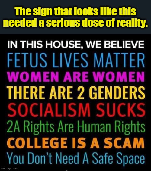 Ahhh- much better! | The sign that looks like this needed a serious dose of reality. | image tagged in reality,truth,abortion is murder,facts,science | made w/ Imgflip meme maker