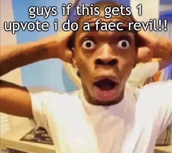 in shock | guys if this gets 1 upvote i do a faec revil!! | image tagged in in shock | made w/ Imgflip meme maker
