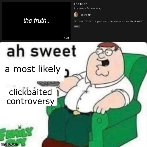 a most likely; clickbaited controversy | image tagged in ah sweet full blank | made w/ Imgflip meme maker