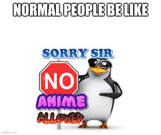 oof | NORMAL PEOPLE BE LIKE | image tagged in no anime allowed | made w/ Imgflip meme maker