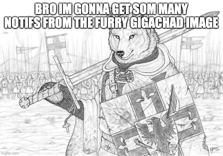 so* | BRO IM GONNA GET SOM MANY NOTIFS FROM THE FURRY GIGACHAD IMAGE | image tagged in fursader | made w/ Imgflip meme maker