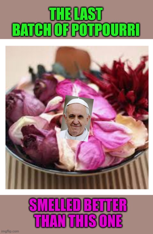 We're Not spring blossoms anymore...we're potpourri | THE LAST BATCH OF POTPOURRI SMELLED BETTER THAN THIS ONE | image tagged in we're not spring blossoms anymore we're potpourri | made w/ Imgflip meme maker