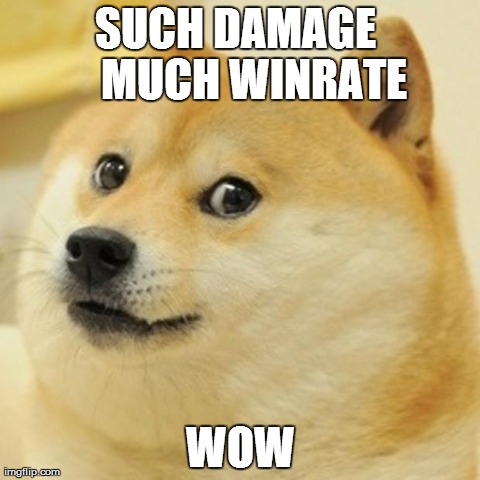 Doge Meme | SUCH DAMAGE     MUCH WINRATE
 WOW | image tagged in memes,doge | made w/ Imgflip meme maker