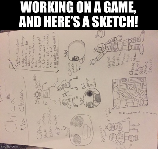 F&FFD sketch!! | WORKING ON A GAME, AND HERE’S A SKETCH! | image tagged in f ffd sketch | made w/ Imgflip meme maker