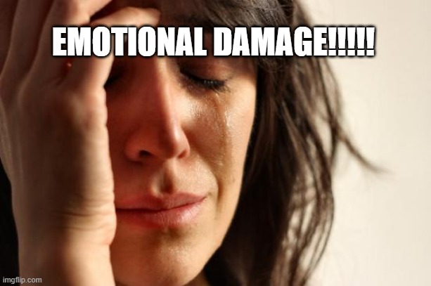 EMOTIONAL DAMAGE!!!!! | EMOTIONAL DAMAGE!!!!! | image tagged in memes,first world problems,emotional damage,sad,funny meme,fun | made w/ Imgflip meme maker