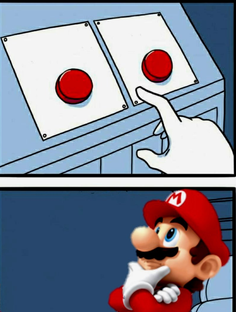 Mario Button Decision Blank Meme Template