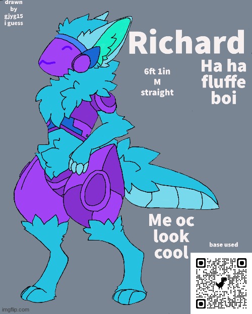 Richard base used http://www.furaffinity.net/view/24175913/ | image tagged in furry,protogen | made w/ Imgflip meme maker