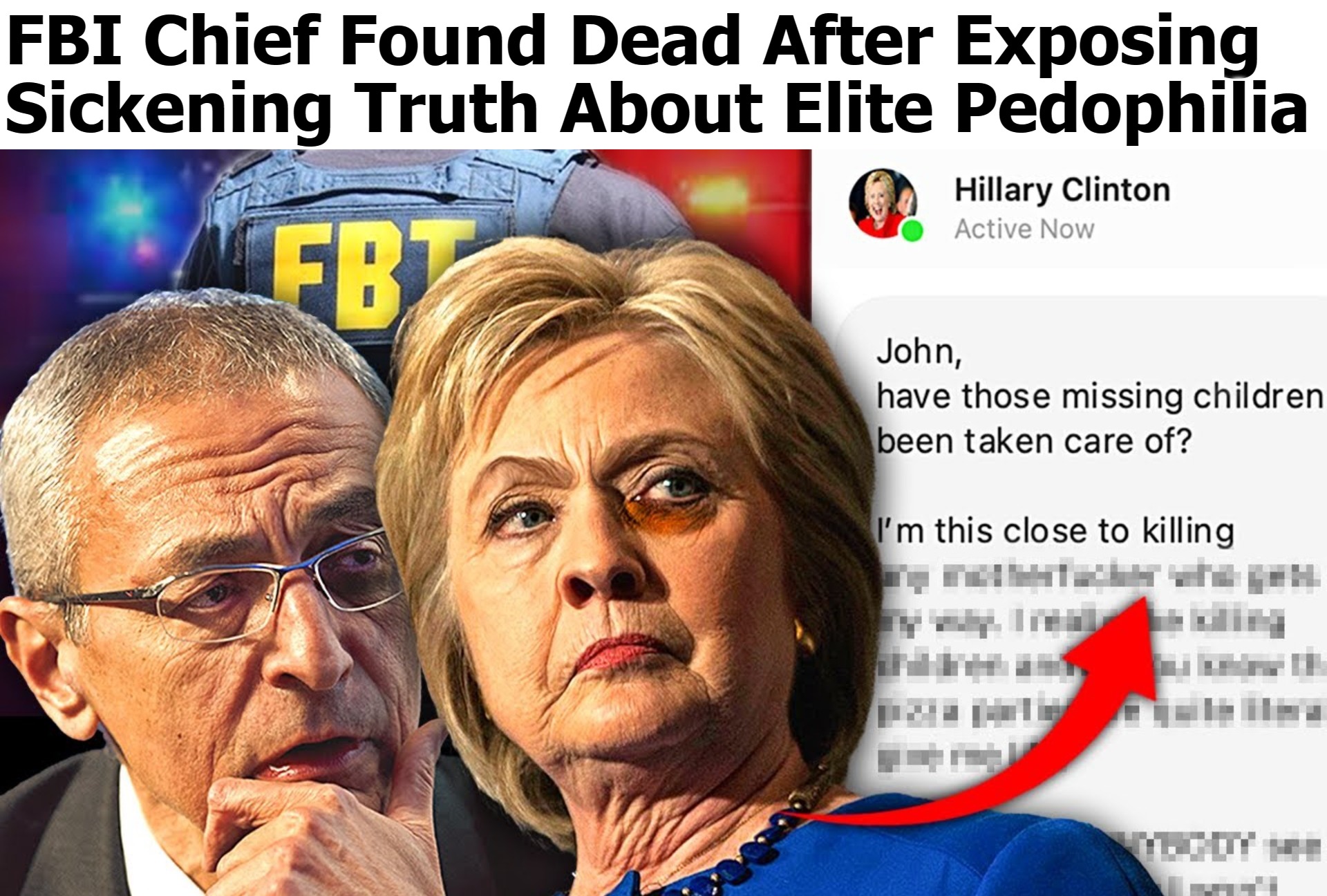 FBI Chief Found Dead After Exposing Sickening Truth About Elite Pedophilia | FBI Chief Found Dead After Exposing Sickening Truth About Elite Pedophilia | image tagged in fbi,clinton body count,bitchute,rumble,video | made w/ Imgflip meme maker