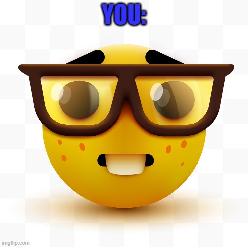 Nerd emoji | YOU: | image tagged in nerd emoji | made w/ Imgflip meme maker