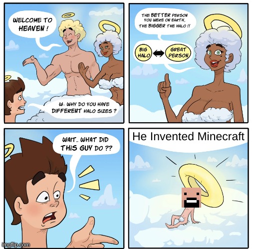 Minecraft | He Invented Minecraft | image tagged in big halo use original resolution,minecraft | made w/ Imgflip meme maker