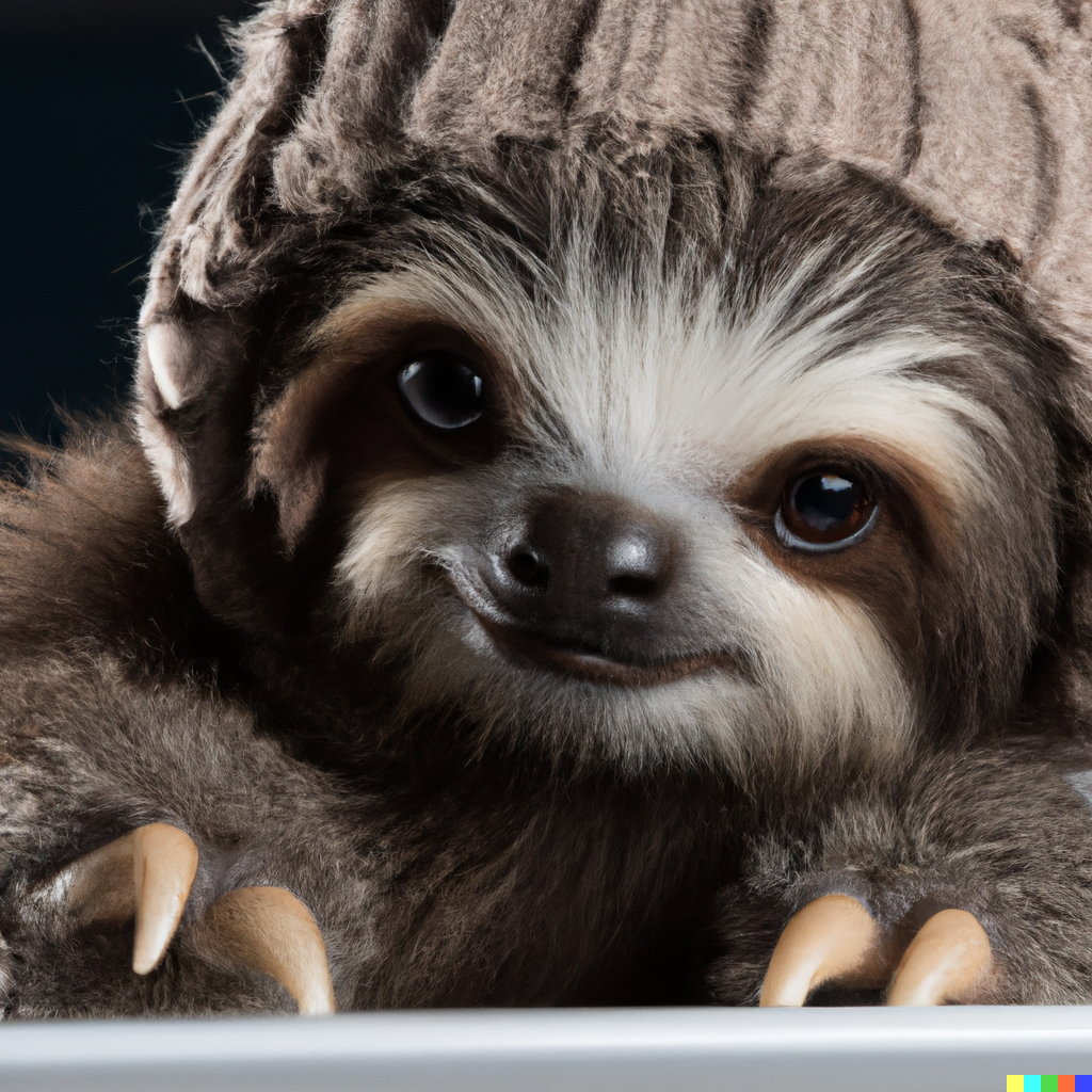 High Quality Sloth on The Compter Blank Meme Template