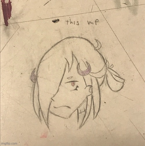 one of my oc's that i drew on a desk | made w/ Imgflip meme maker