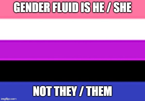 Gender fluid is not Non-binary | made w/ Imgflip meme maker