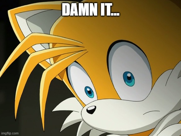 DAMN IT... | image tagged in tails | made w/ Imgflip meme maker