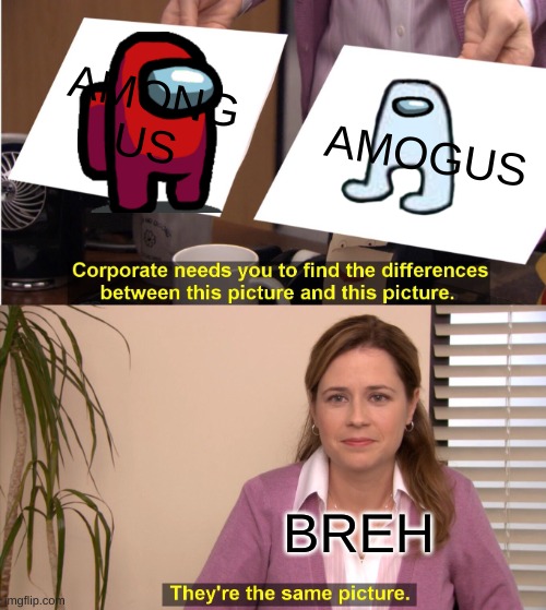 They're The Same Picture Meme | AMONG US; AMOGUS; BREH | image tagged in memes,they're the same picture | made w/ Imgflip meme maker