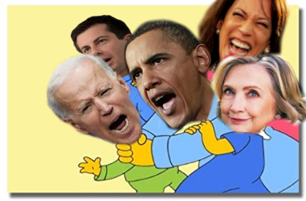 Simpsons Biden Obama Hillary Kamala But Blank Meme Template