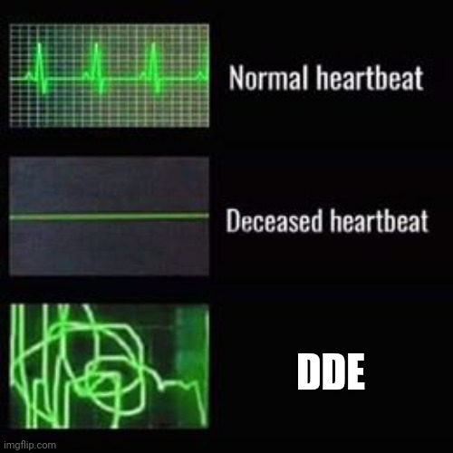 heartbeat rate | DDE | image tagged in heartbeat rate | made w/ Imgflip meme maker