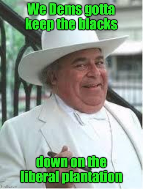 Boss Hogg | We Dems gotta keep the blacks down on the liberal plantation | image tagged in boss hogg | made w/ Imgflip meme maker