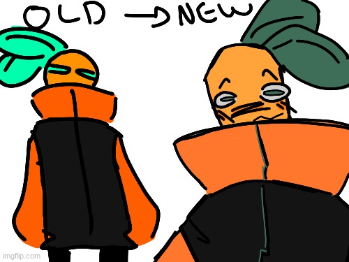 redrawing older ocs pt. 2: TANGERINE BOIS | made w/ Imgflip meme maker