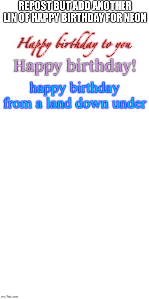 happy birthday from a land down under | made w/ Imgflip meme maker