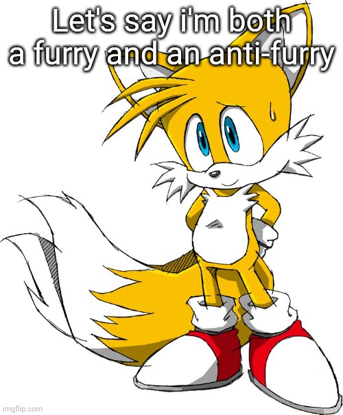 Let's say i'm both a furry and an anti-furry | image tagged in tails | made w/ Imgflip meme maker