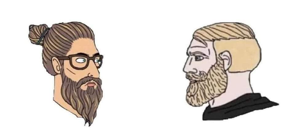 Hipster and Man Blank Meme Template